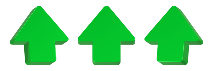 up arrow icon 3d render green color