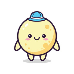 Adorable Cartoon Moon Character Illustration