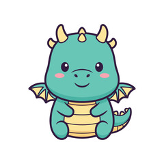 Adorable Cartoon Dragon Illustration