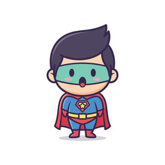 Cartoon Superhero Boy Vector Illustration