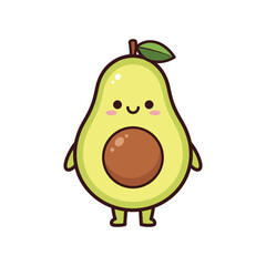Cute Cartoon Avocado Character Illustration