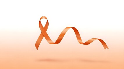 Orange awareness ribbon symbol for multiple sclerosis or kidney cancer support and awareness