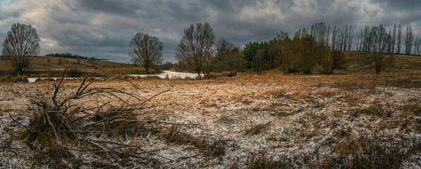 Winter sunrise on river