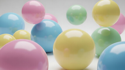 Fototapeta premium Colorful Bubblegum Balls in Assorted Sizes.