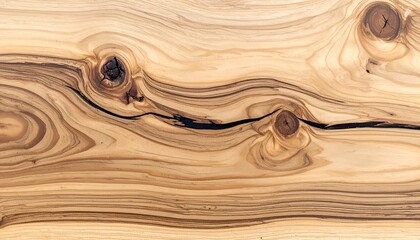 Smooth wooden surface featuring natural knots, streaks, and patterns of light and dark grain