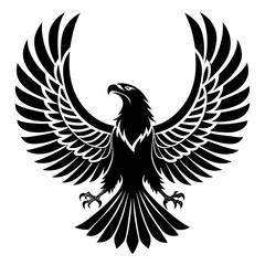 Obraz premium Eagle of Majesty: A majestic eagle with outstretched wings is depicted in a striking illustration, a symbol of freedom, power, and authority.