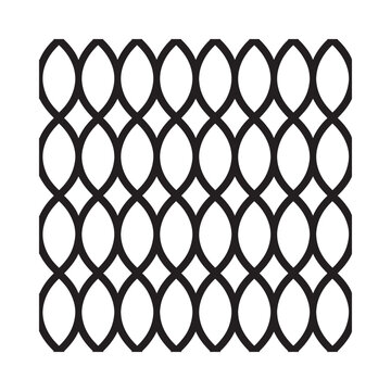 a black and white image of interconnected oval shapes