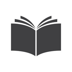 Open book icon flat style design isolated