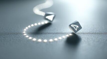 A glowing connection between sender and receiver icons, symbolizing communication.