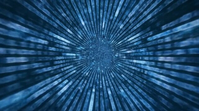 Blue Binary Code Tunnel Motion Graphics.