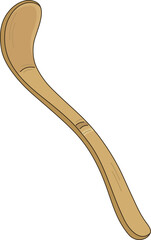 Minimalist Illustration of a Traditional Japanese Bamboo Matcha Scoop for Tea Ceremony and Cafe Decor