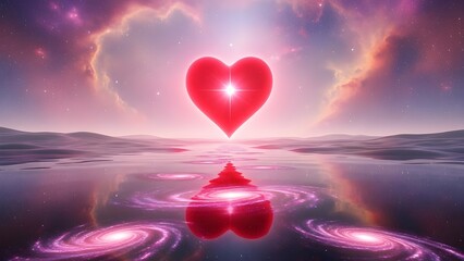 Heart of love in a cosmic reflection