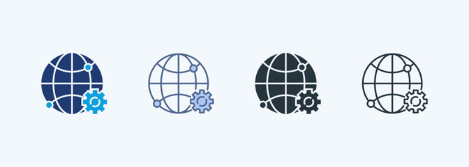 Global Network  Multiple Style Icon Collection