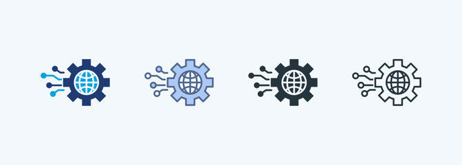 Network Technology  Multiple Style Icon Collection