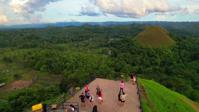 Chocolate Hills, Bohol, Philippines. Cinematic footage taken with a drone from the Unesco site.