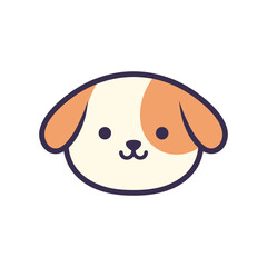 Fototapeta premium Adorable Cartoon Dog Face Illustration