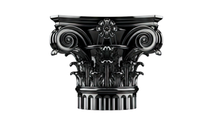 Black Corinthian Column Capital