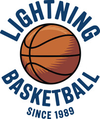 Basketball with Lighting Basketball Since 1989 orange