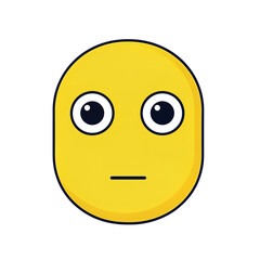 Fototapeta premium Cute yellow face with wide eyes