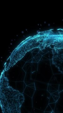 Rotating virtual blue Earth, 4K video footage