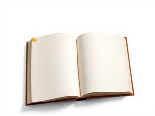 Fototapeta premium Open Blank Journal Book with Brown Leather Cover - Empty Pages