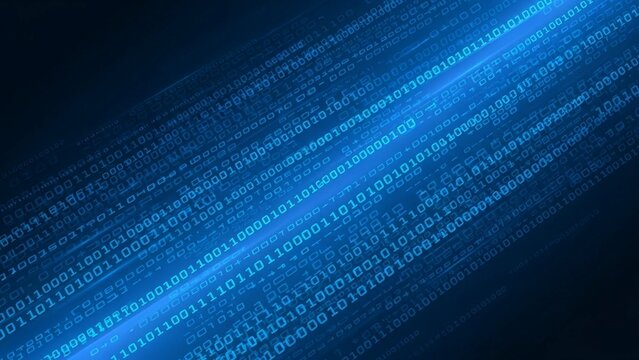 Diagonal blue binary code streaming down on transparent background with glowing effect - Powered by Adobe