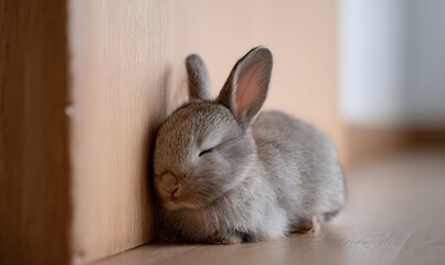 Obraz premium real baby Netherland Dwarf rabbit