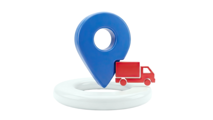 Delivery Truck and Map Pin Icon