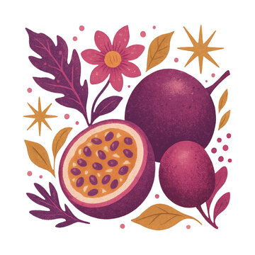 PNG Vibrant tropical fruit illustration
