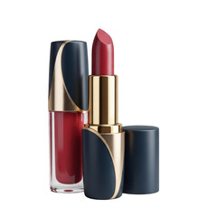Vibrant red lipstick in elegant case
