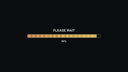 A loading progress bar shows completion at 100 percent. This animation is often used by streamers and video creators to engage viewers while waiting.