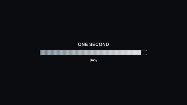 Progressbar animation shows loading status with a clear indication reaching full completion. Useful for streamers and video creators to enhance viewer experience during content playback.