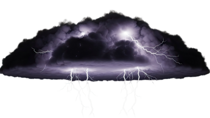 Dark Storm Cloud with Lightning Strikes