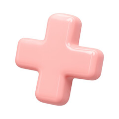 Obraz premium PNG Glossy pink 3D plus sign