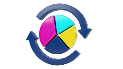 Circular Process Diagram with Pie Chart
