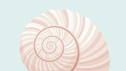 Obraz premium Soft, spiraling seashell pattern in pastel hues against a muted blue background