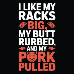 Obraz premium Red and white text about liking big pork pulled food on black background