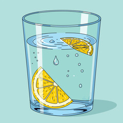 Lemon Water Refreshing Drink Illustration