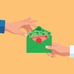 Giving Cash Envelope Payment Transaction