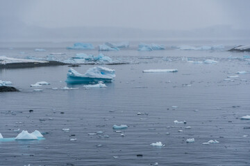Telephoto of Icebergs, near the fish islands and prospect point, along the Antarctic peninsula