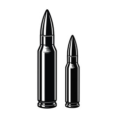 two black bullets side by side on white background