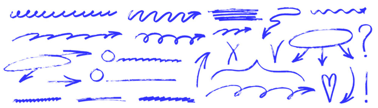 Minimal underline with a hand drawn pen look, designed for clean highlight. The arrow suggests flow, the underline frames words, and the arrow feels like a quick pen highlight.