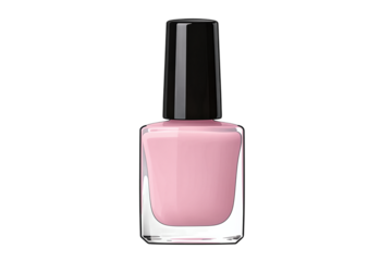 Pink Nail Polish Bottle with Black Cap