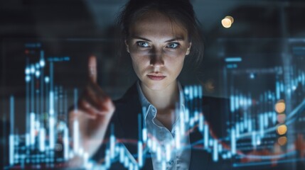 Woman analyzing financial data