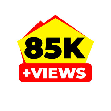 85K Views Rapid Growth Counter PNG, Social Boost Badge Graphic, Engagement Highlight Label Design, Trending Content Tag Icon, Viewer Count Sticker PNG, Real Popularity Symbol