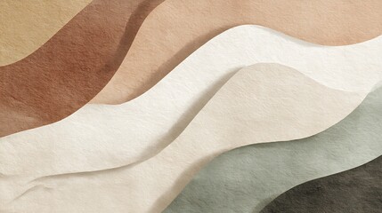 Abstract flowing wavy layers of natural earthy tones and textures