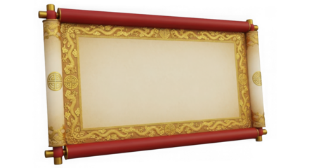 Ancient scroll with ornate golden border