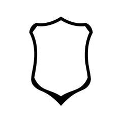 Simple black and white outline of a classic heraldic shield shape