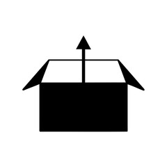 Open box with an arrow pointing upwards signifying outgoing or package delivery