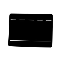 Abstract representation of a highway landscape in black and white silhouette